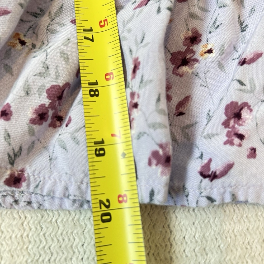 Arula Floral Purple Blouse Sz S Peasant Milkmaid Balloon Sleeve Cottagecore - Picture 8 of 10